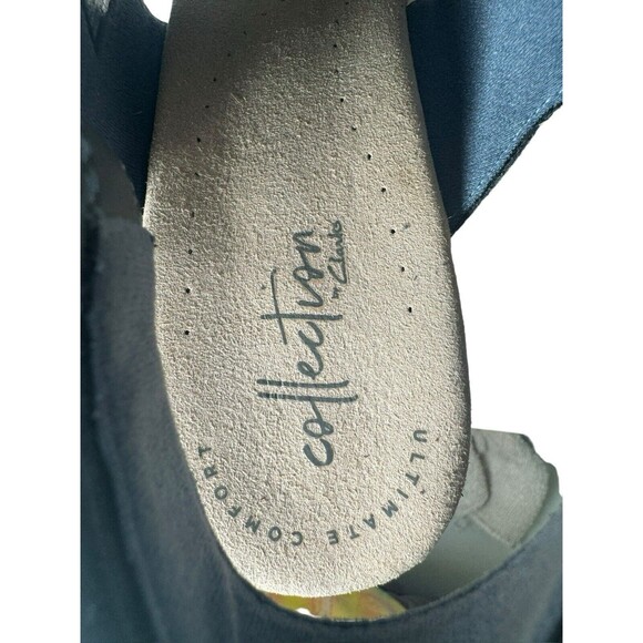 Clarks Lafley Joy Color Blue Grey Sandals Wedge Size 8.5 - Picture 11 of 16